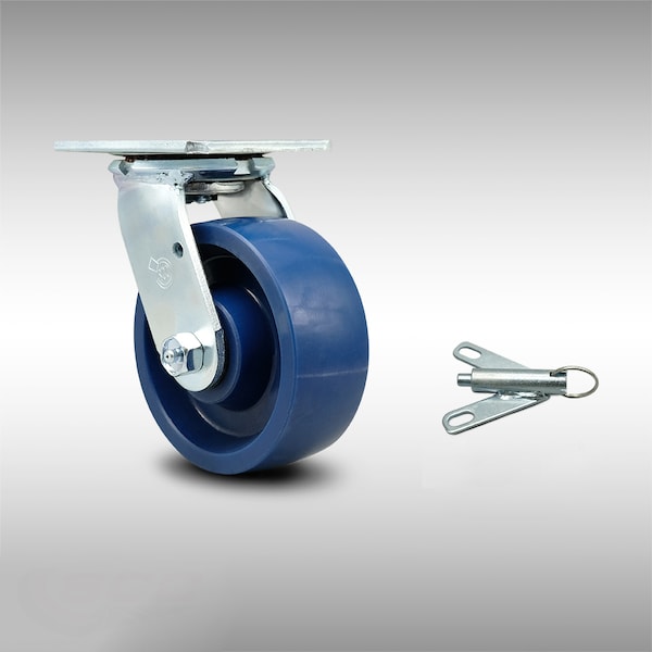5 Inch SS Solid Poly Swivel Caster with Ball Bearing and Swivel Lock SCC
